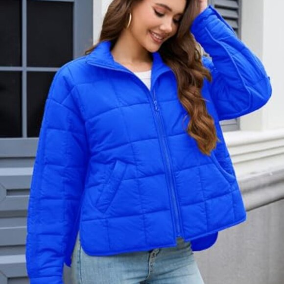 Oversized Puffer Jacket Lightweight Quilted Winter Coat Chic Minimal Y2K - Picture 4 of 8